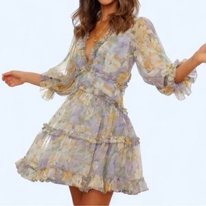 Petal & Pup Pastel Floral Mini Dress